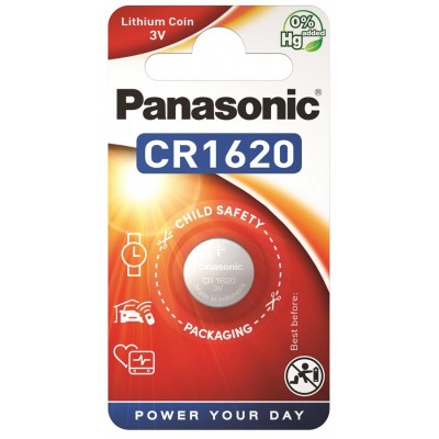 Батарейка Panasonic CR1620 Lithium Power 3V (CR-1620EL/1B)