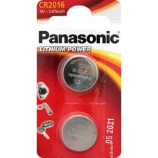 Батарейки Panasonic CR 2016 Lithium Power 3V, 2 шт./уп. (CR-2016EL/2B)