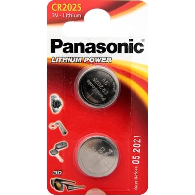 Батарейки Panasonic CR 2025 Lithium Power 3V, 2 шт./уп. (CR-2025EL/2B)
