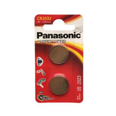 Батарейки Panasonic CR 2032 Lithium Power 3V, 2 шт./уп. (CR-2032EL/2B)