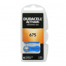Батарейки Duracell Activair 675 (PR44) для слухового апарату (6 шт. у кейсі)