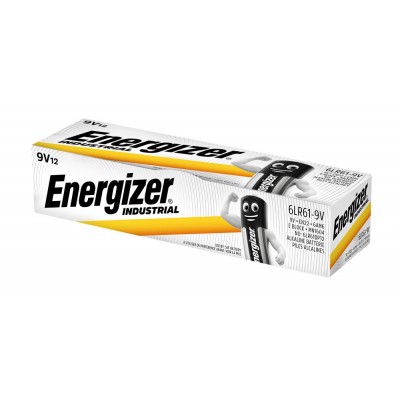 Батарейки лужні Energizer Industrial, Крона 9V (6LR61), 12 шт