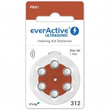 Батарейки EverActive ULTRASONIC 312 (PR41) для слухового апарату, 6 шт./уп.