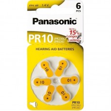 Panasonic 10 (PR70) батарейки для слухового апарату, 6 шт./уп.