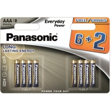 Батарейки лужні Panasonic EVERYDAY POWER AAA, 8 шт./уп.