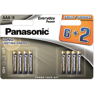 Батарейки лужні Panasonic EVERYDAY POWER AAA, 8 шт./уп.