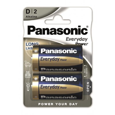 Батарейки лужні Panasonic EVERYDAY POWER D (LR20), 2 шт./уп.