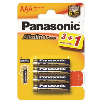Батарейки Panasonic ALKALINE POWER AAA, 4 шт./уп.