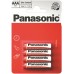Батарейки Panasonic RED ZINC AAA (R03) ZINC-CARBON, 4 шт./уп. (R03REL/4BP)