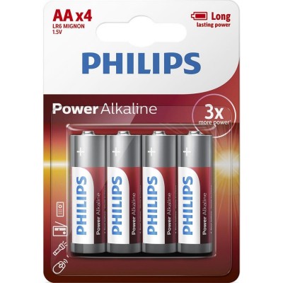 Батарейка Philips Power Alkaline AA, 4шт./уп.