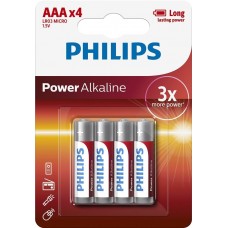 Батарейка Philips Power Alkaline AAA, 4шт./уп.