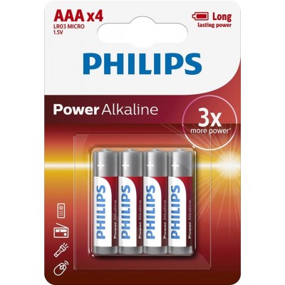 Батарейка Philips Power Alkaline AAA, 4шт./уп.