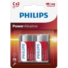 Батарейка Philips Power Alkaline C, 2шт./уп.
