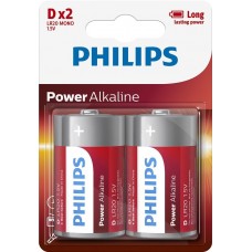 Батарейка Philips Power Alkaline D, 2шт./уп.