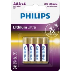 Батарейка Philips Lithium Ultra AAA, 4шт./уп.