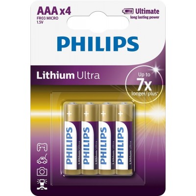 Батарейка Philips Lithium Ultra AAA, 4шт./уп.