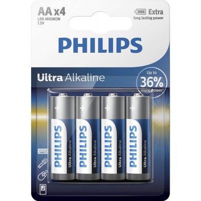 Батарейка Philips Ultra Alkaline AA, 4шт./уп.
