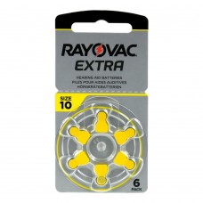 RAYOVAC EXTRA 10 (PR70) батарейки для слухового апарату, 6 шт./уп.