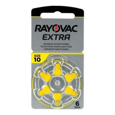 RAYOVAC EXTRA 10 (PR70) батарейки для слухового апарату, 6 шт./уп.