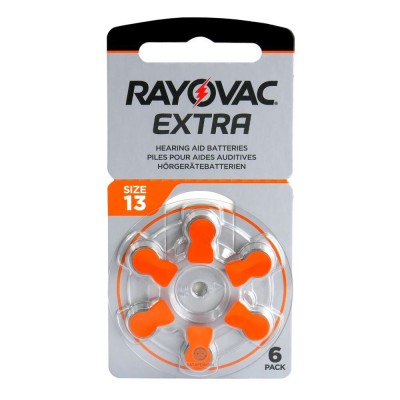 RAYOVAC EXTRA 13 (PR48) батарейки для слухового апарату, 6 шт./уп.