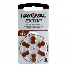 RAYOVAC EXTRA 312 (PR41) батарейки для слухового апарату, 6 шт./уп.