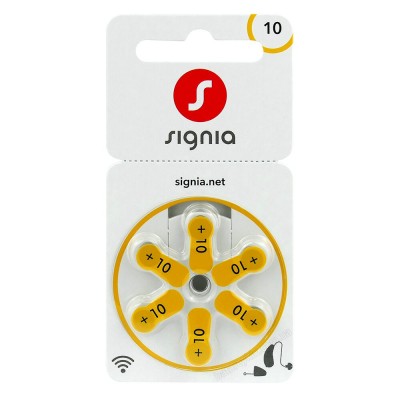 Батарейки Signia 10 (PR70) для слухового апарату, 6 шт./уп.