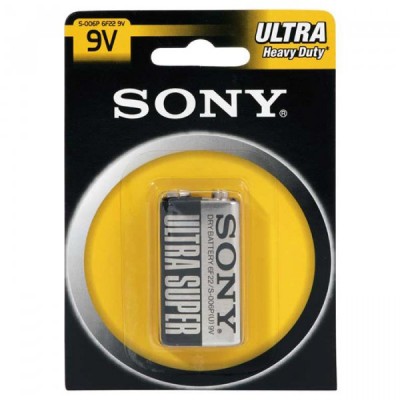 Батарейки Sony Ultra Heavy Duty КРОНА (6F22) ZINK-CARBON (S-006P-B1A)