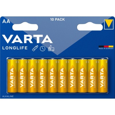 Батарейки VARTA LONGLIFE AA, 10 шт./уп. (04106101461)