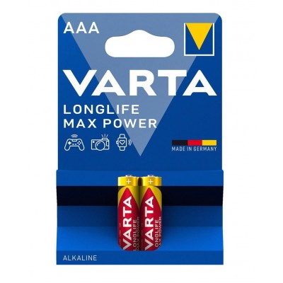 Батарейки лужні VARTA LONGLIFE MAX POWER AAA, 2 шт./уп.
