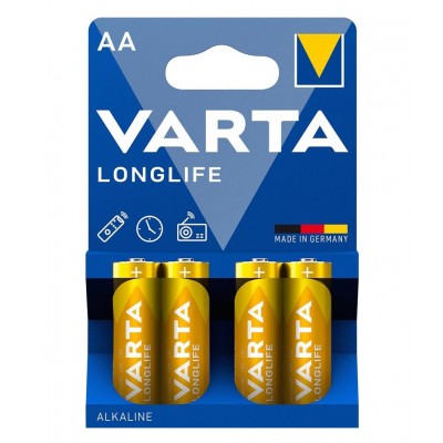 Батарейки лужні VARTA Longlife Alkaline AA, 4 шт./уп.