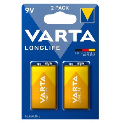 Батарейки лужні VARTA LONGLIFE Крона 9V (6LR61) Alkaline, 2 шт./уп. (04122101412)