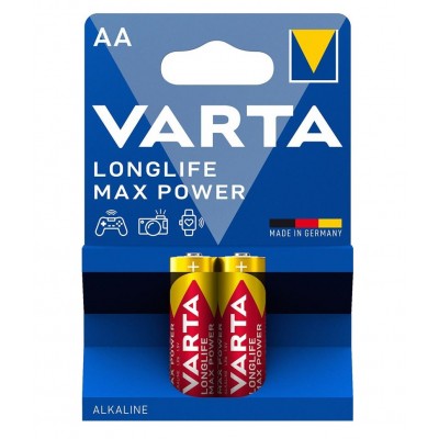 Батарейки лужні VARTA LONGLIFE MAX POWER AA, 2 шт./уп.
