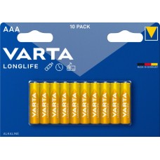 Батарейки лужні VARTA LONGLIFE AAA ALKALINE, 10 шт./уп. (04103101461)