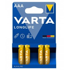 Батарейки лужні VARTA Longlife Alkaline AAA, 4 шт./уп.