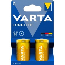 Батарейки лужні VARTA LONGLIFE C (LR14) ALKALINE, 2 шт./уп.