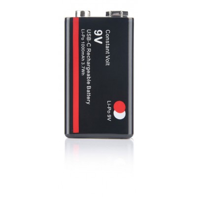 Акумулятор Soshine 1000 mAh, Крона 9V, Li-Po з портом для заряду від USB Type-C