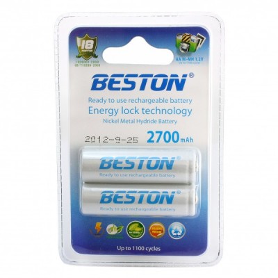 Акумулятори BESTON AA 2700 mAh READY TO USE (2 шт. у блістері)