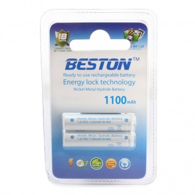 Акумулятор BESTON AAA 1100 mAh RTU, 2 шт./уп. (AAB1814)