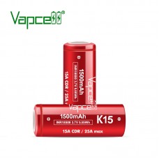 Акумулятор Vapcell K15 INR18500 1500 mah, 15A/25A, Li-ion 3.7V