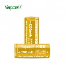 Акумулятор Vapcell K62 INR26650 6200 mah, 15A/25A, Li-ion 3.6V