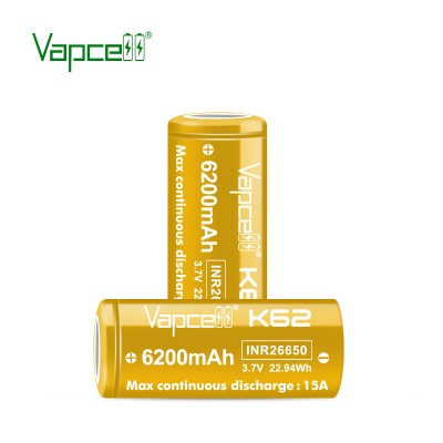 Акумулятор Vapcell K62 INR26650 6200 mah, 15A/25A, Li-ion 3.6V