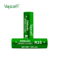 Акумулятор Vapcell R25 INR18650 2500 mah, 20A/35A, Li-ion 3.7V