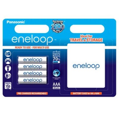 Акумулятори Panasonic Eneloop AAA 800 mAh (min.750mah), 4 шт./уп.+кейс (BK-4MCCEC4BE)