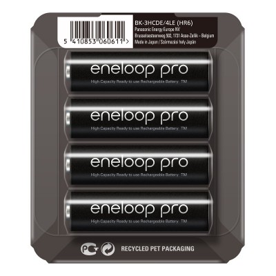 Акумулятори Panasonic Eneloop Pro AA 2600 mAh (min.2500mah), 4 шт./уп. Sliding Pack, (BK-3HCDE/4LE)