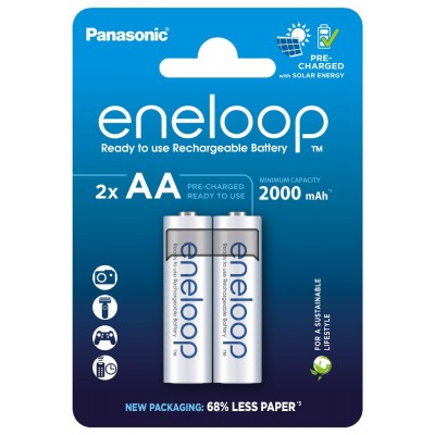 Акумулятори Panasonic Eneloop AA 2000 mAh, 2 шт./уп. (BK-3MCDE/2CP)