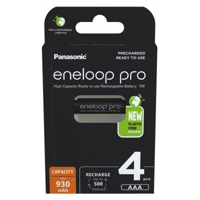 Акумулятори Panasonic Eneloop Pro AAA 950 mAh (min.930mah), 4 шт./уп. (BK-4HCDE/4BE)