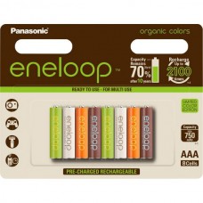 Акумулятори Panasonic Eneloop Organic Colors ААА 800 mAh (min.750mah), 8 шт./уп. (BK-4MCCE/8RE)