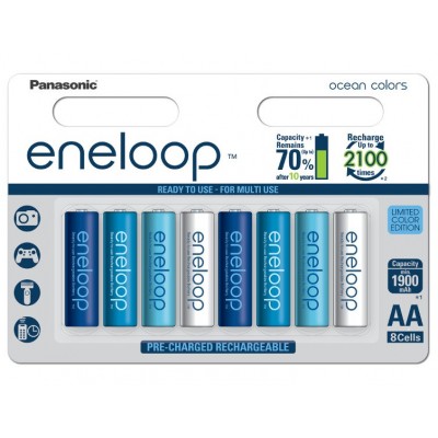 Акумулятори Panasonic Eneloop Ocean Colors АА 2000 mAh (min.1900mah), 8 шт./уп. (BK-3MCCE/8SE)