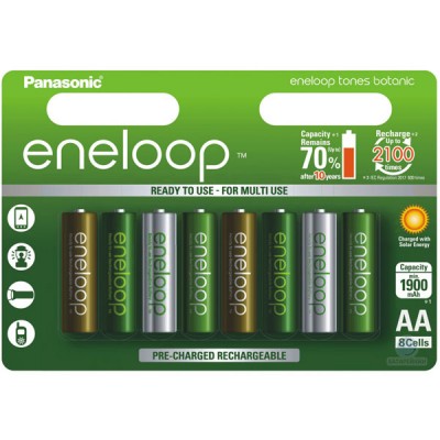 Акумулятори Panasonic Eneloop Tones Botanic АА 2000 mAh (min.1900mah), 8 шт./уп. (BK-3MCCE/8TE)