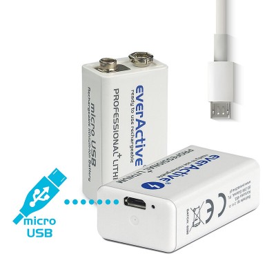 Акумулятор EverActive 550 mAh Professional КРОНА 9V, Li-ion c USB